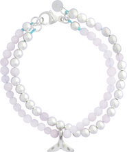 Emma Rae Women's Sterling Silver & Gemstone "Whale Tail" Double-Wrap Bracelet