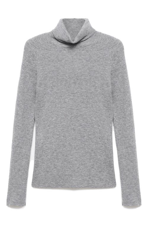 Mango Turtleneck Wool Sweater In Gray