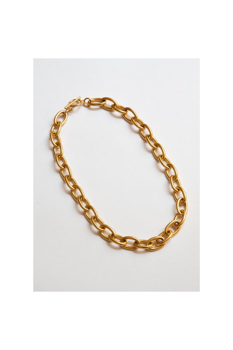 Chunky Round Chain Gold Necklace, Alternate, color, Gold