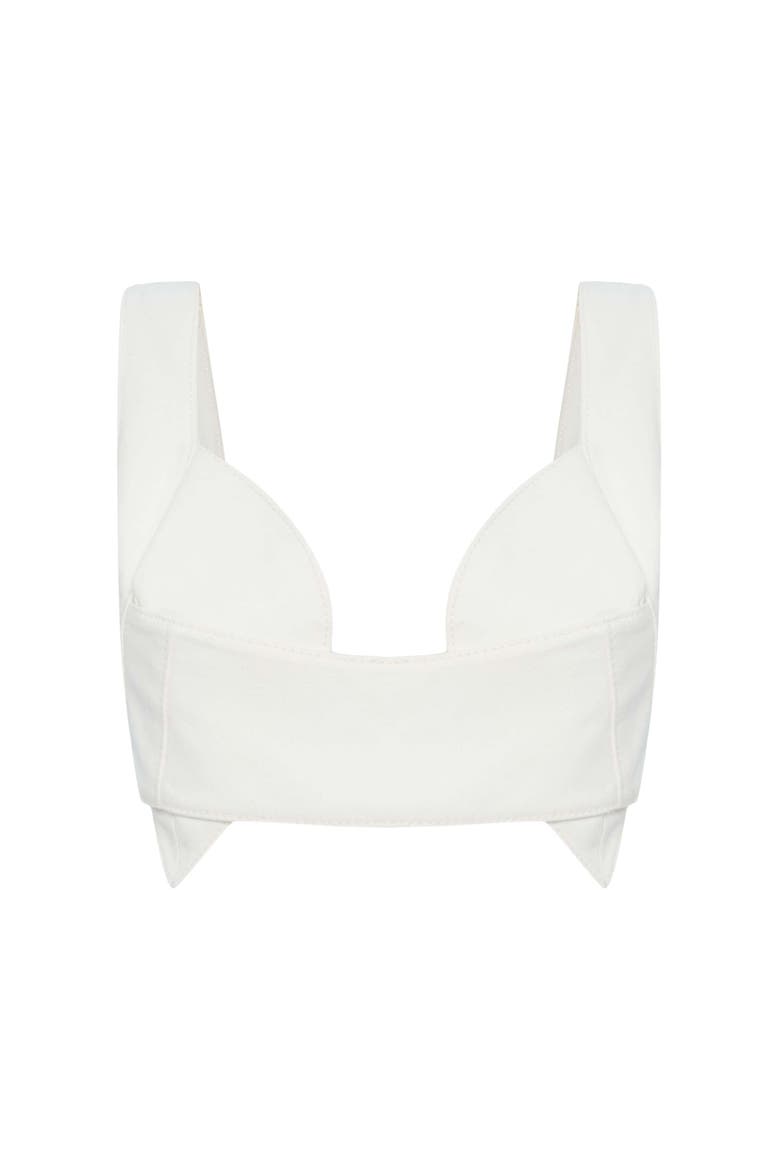Elena Denim Crop Top, Alternate, color, White