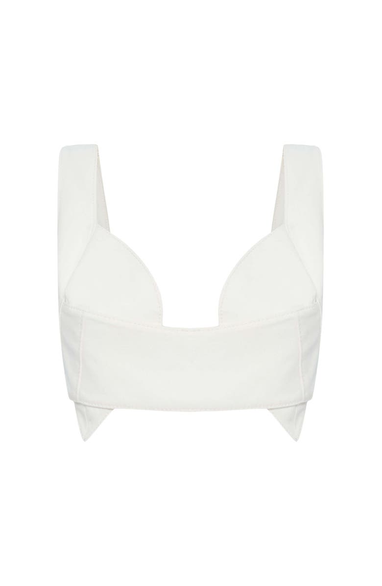 Jendue US Elena Denim Crop Top, Alternate, color, White