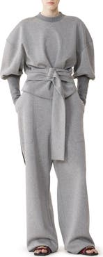 Lanvin Belted Sweatshirt In Double-Faced Jersey