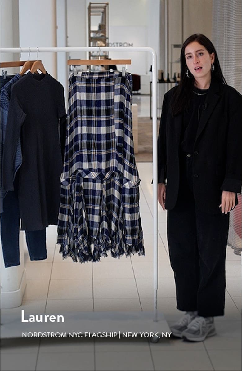 Bordeaux Plaid Maxi Skirt, sales video thumbnail