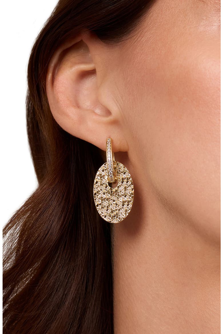 Dolce Sole Textured Oval Drop Huggie Hoop Earrings, Alternate, color, GOLD