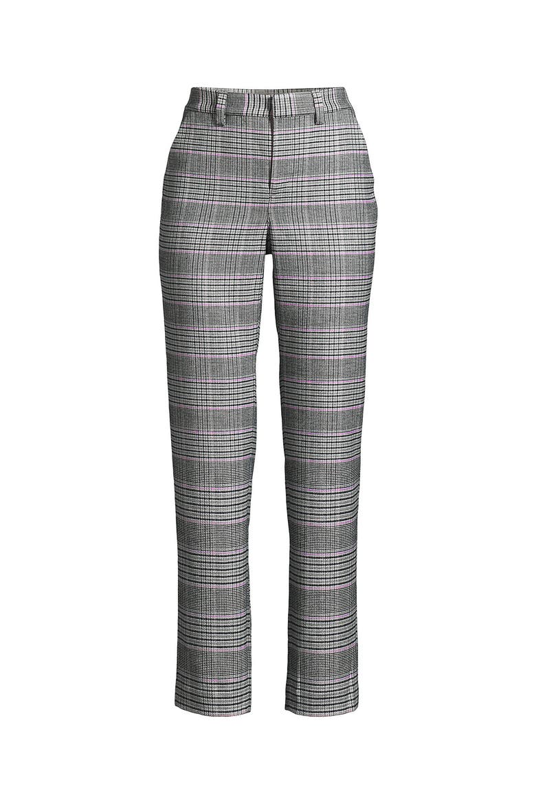 High Rise Brushed Flannel Tapered Ankle Pants, Alternate, color, Pink Amethyst Glen Plaid