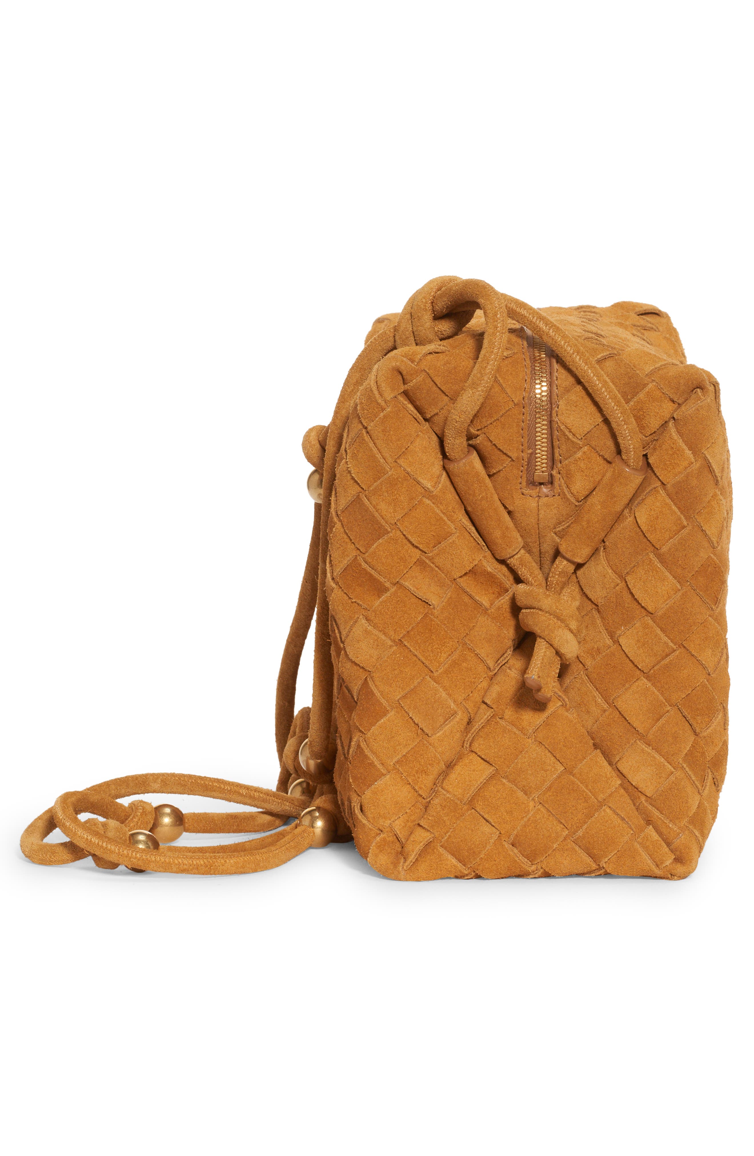 Bottega Veneta Medium Intrecciato Suede Shoulder Bag, Alternate, color, 