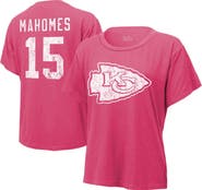 Majestic Threads Women's Majestic Threads Patrick Mahomes Pink Kansas City Chiefs Name & Number T-Shirt