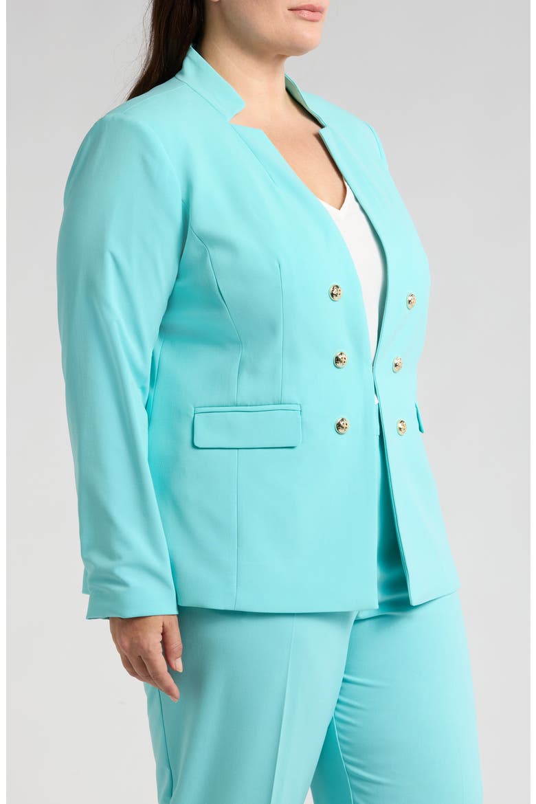 Faux Double Breasted Blazer, Alternate, color, TURQUOISE