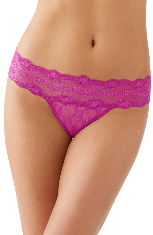 B.tempt'd By Wacoal B. Tempt'd By Wacoal Lace Kiss Thong In Fuchsia Red