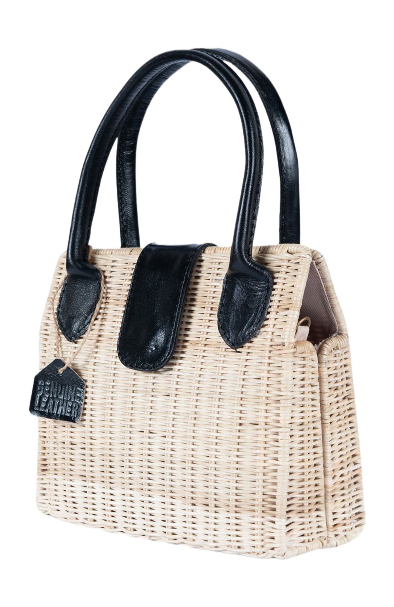 Jelavu Piper Structured Rattan Handbag, Alternate, color, Black