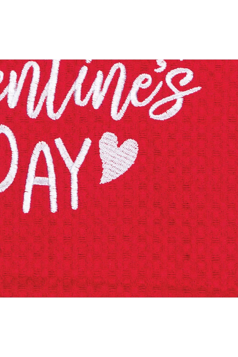 Happy Valentine's Day 100% Cotton Waffle Weave Handtowel, Alternate, color, Red