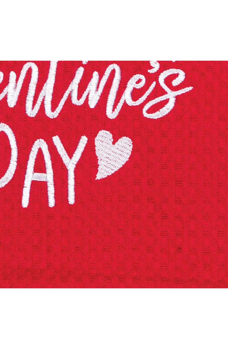 C&F Home Happy Valentine's Day 100% Cotton Waffle Weave Handtowel, Alternate, color, Red