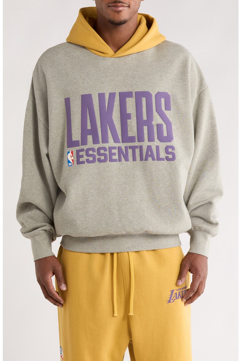 x NBA Lakers Sports Fit Hoodie, Main, color, CONCRETE HEATHER/ CANYON