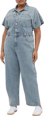 City Chic Karsyn Denim Boiler Suit