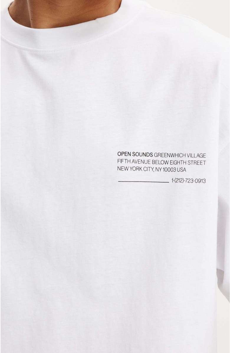 Cotton On Men's Box Fit Easy T-Shirt, Alternate, color, White Open Sounds