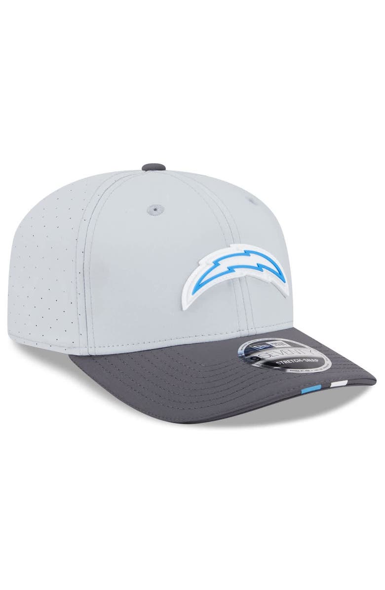 New Era Men's New Era Gray/Graphite Los Angeles Chargers 2025 NFL Training Camp 9SEVENTY Adjustable Hat, Alternate, color,