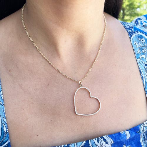 The Lovery Fine Jewelry Open Diamond Heart Charm In Gold