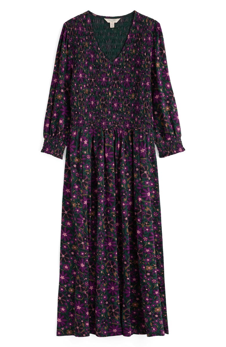 Seasalt Cornwall Sea Sound Floral Smocked Midi Dress, Alternate, color, Folky Flowers Amethyst