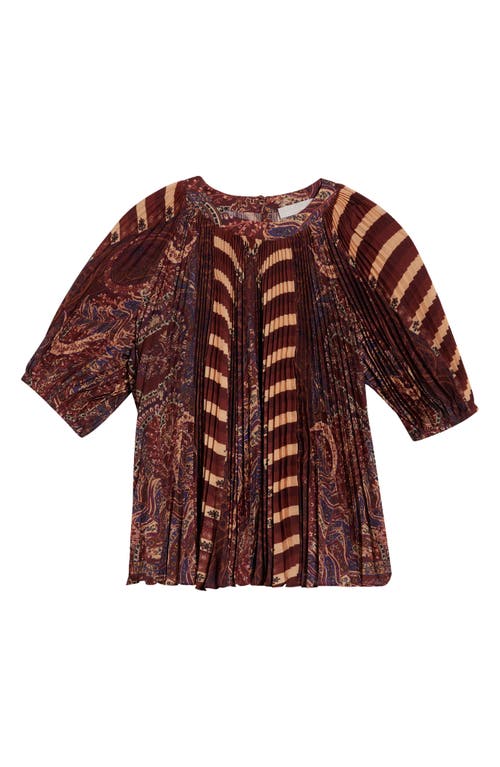 Ulla Johnson Dafne Pleated Top In Brown