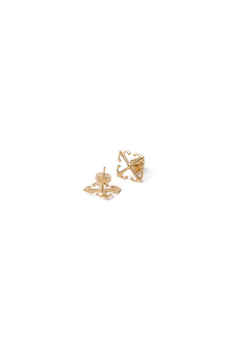 OFF WHITE Women's Mini Arrow Earrings, Alternate, color, Gold