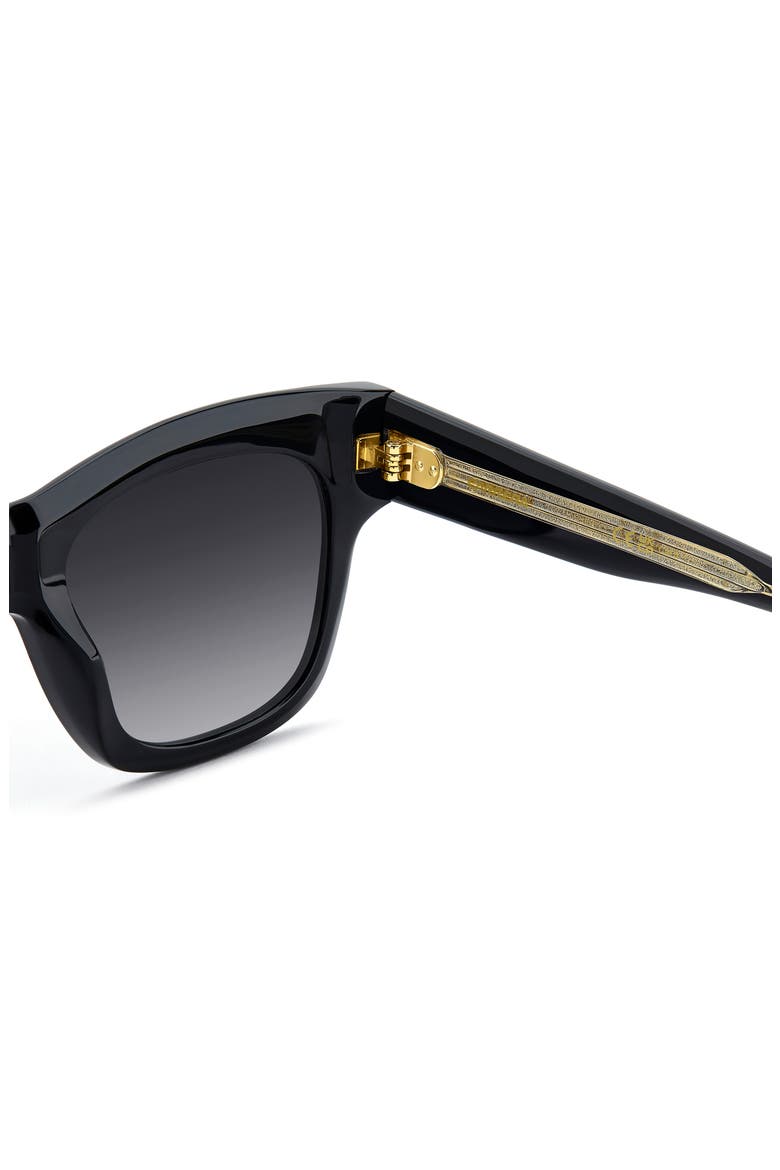 53mm Gradient Square Sunglasses, Alternate, color, BLACK/ DARK GREY SF