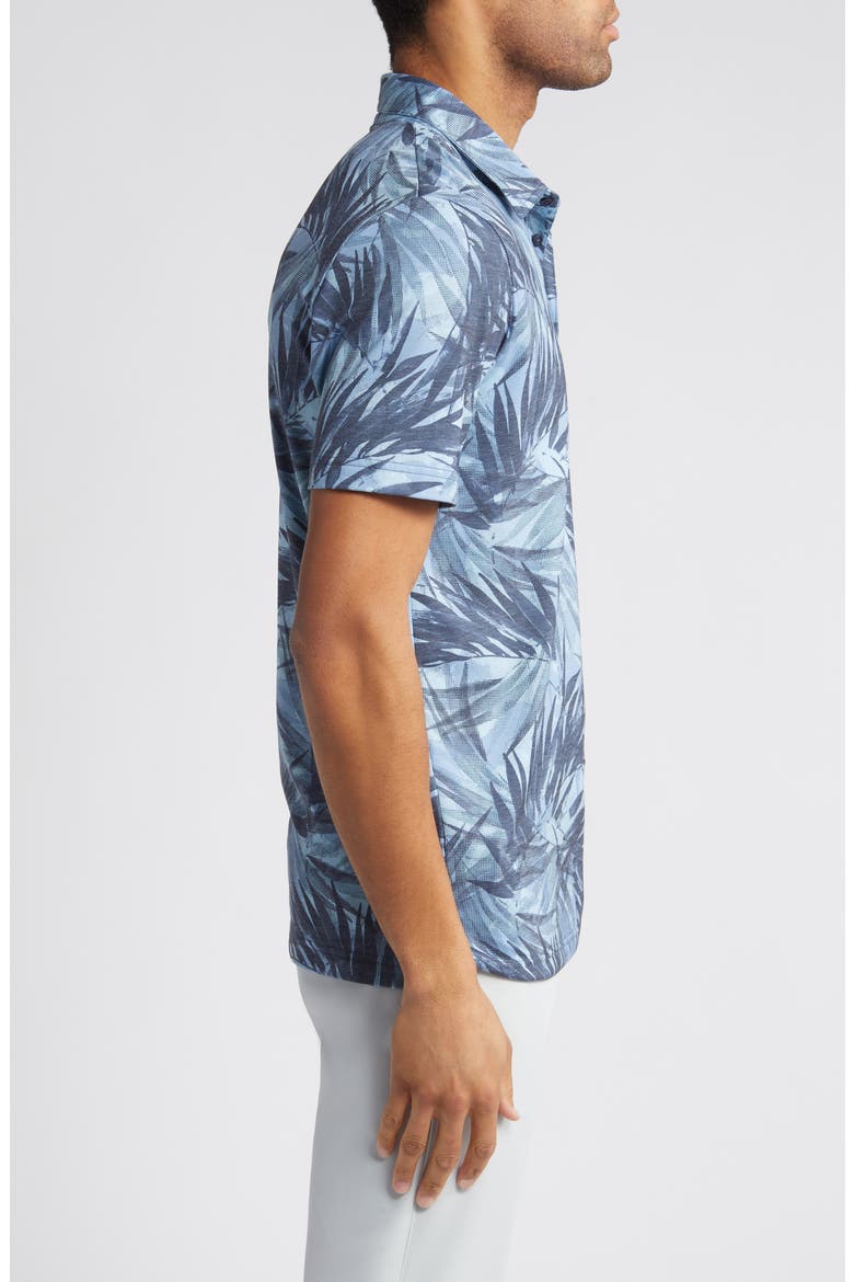 Forest Reserve Leaf Print Polo, Alternate, color, DREAM BLUE