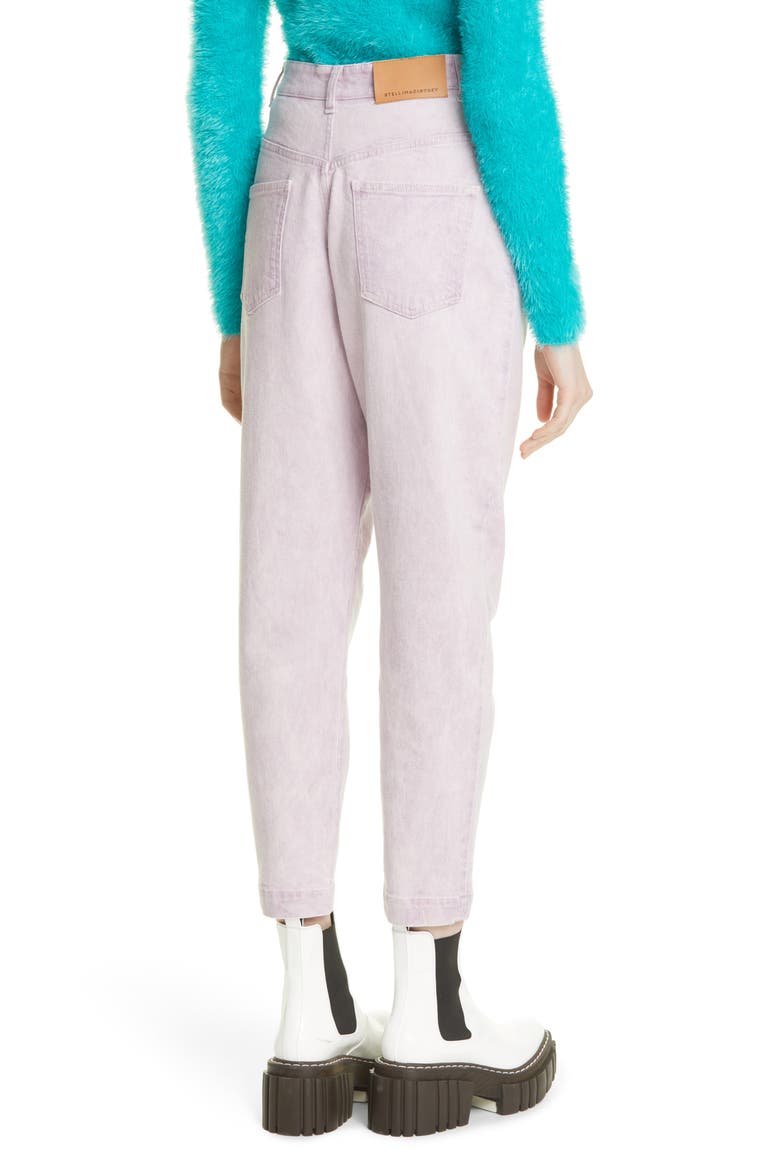 Stretch Organic Cotton Crop Tapered Jeans, Alternate, color, MARBLE LILAC