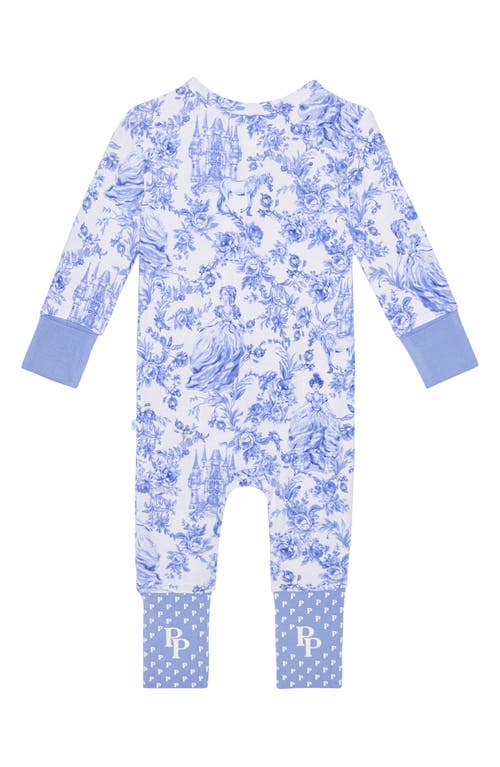 Posh Peanut Fitted Convertible One-piece Pajamas In Blue