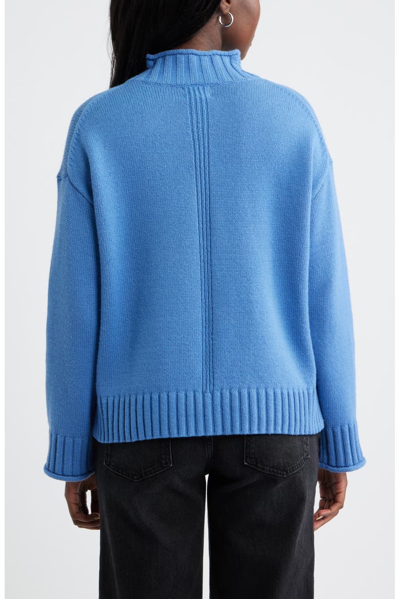 Roll Neck Striped Sweater, Alternate, color, BLUE GLORY