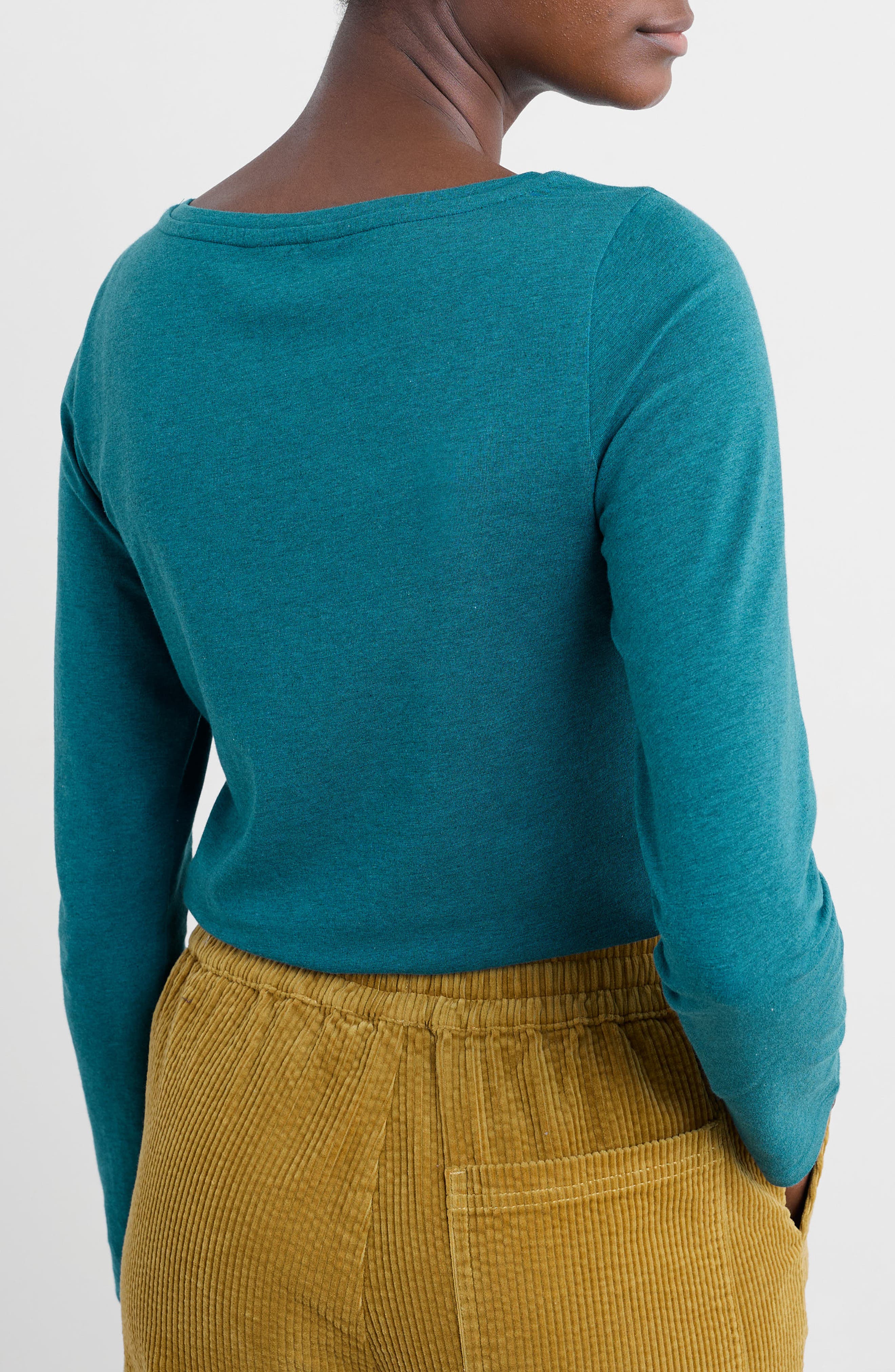 Easel Long Sleeve Stretch Organic Cotton Top - image 2