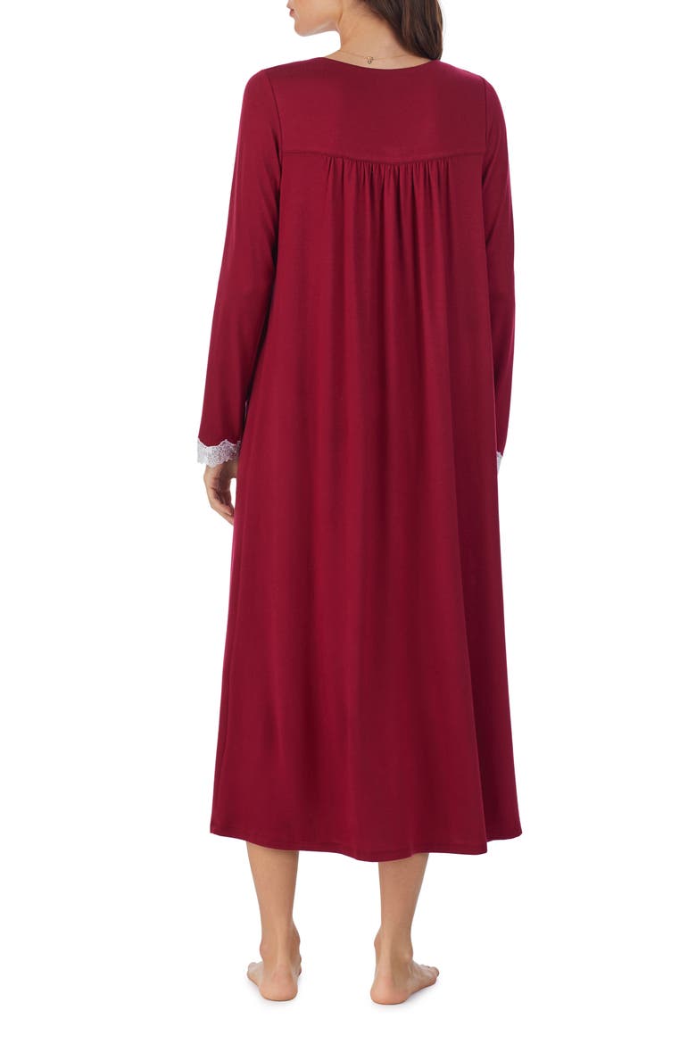 Long Sleeve Ballet Nightgown, Alternate, color, BERRY