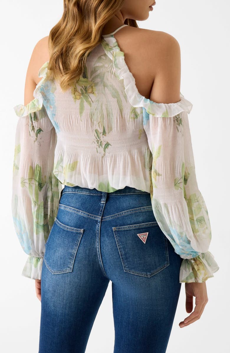 GUESS Emily Floral Cold Shoulder Top, Alternate, color, Garden Lilies Print