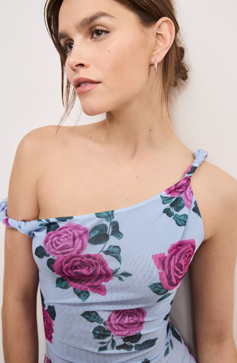 Good American Twist Cover-Up Mesh Minidress, Alternate, color, Vintage Rose001