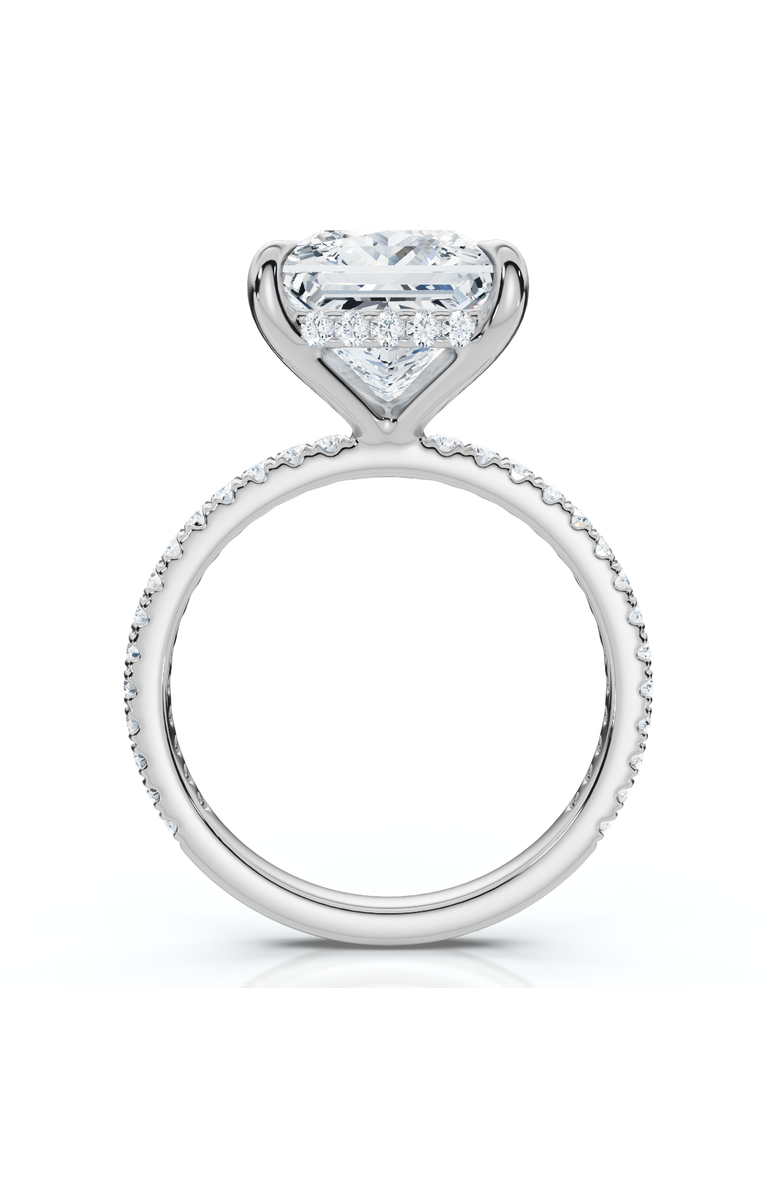 Bliss Diamond Certified 4 1/3Ct Princess Cut Side Halo Engagement Ring 14k Gold/Pt Lab Grown, Alternate, color, 