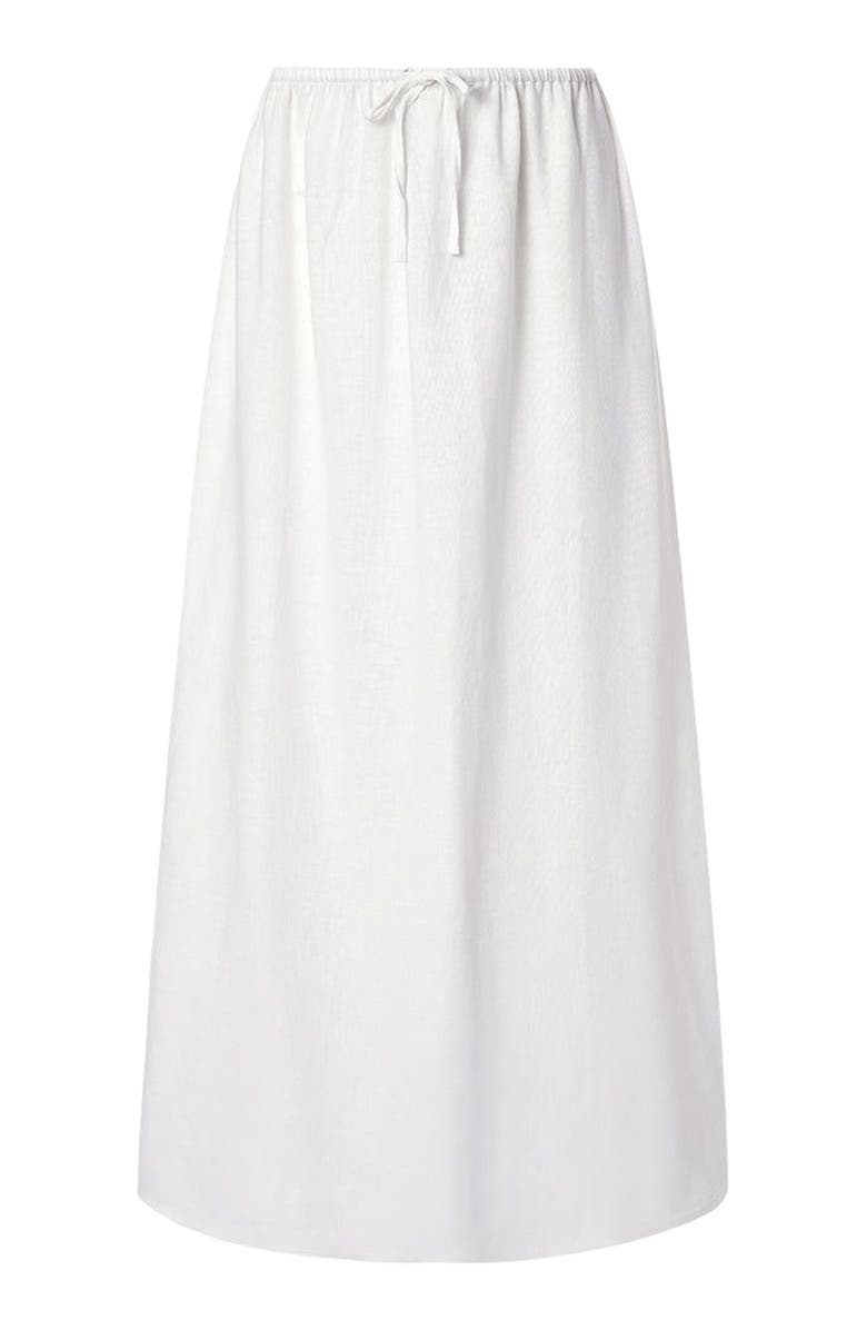 WeWoreWhat Tie Waist Linen Skirt, Alternate, color, Classic White