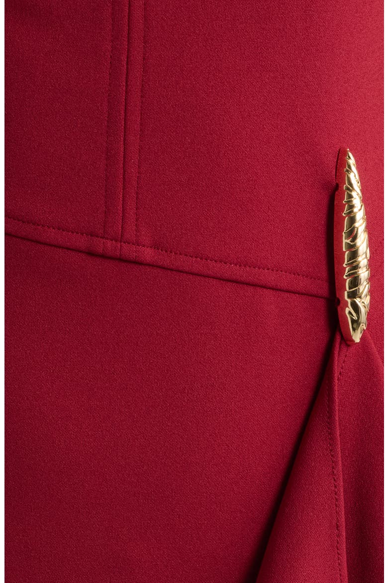 Hardware Accent Midi Dress, Alternate, color, NEW BURGANDY