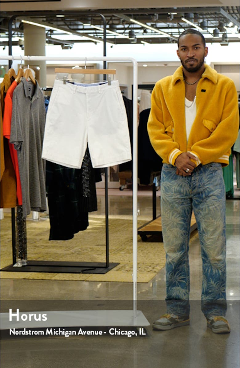 Flat Front Stretch Twill Chino Shorts, sales video thumbnail