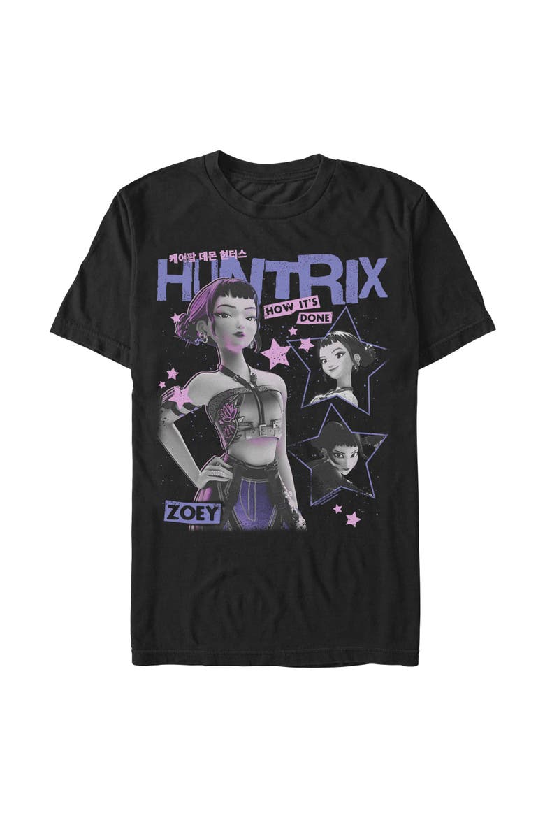 Mens KPop Demon Hunters Pop Star Huntrix Zoey T Shirt, Main, color, Black