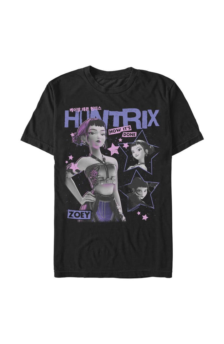 KPop Demon Hunters Men's KPop Demon Hunters Pop Star Huntrix Zoey  Graphic T-Shirt, Main, color, Black