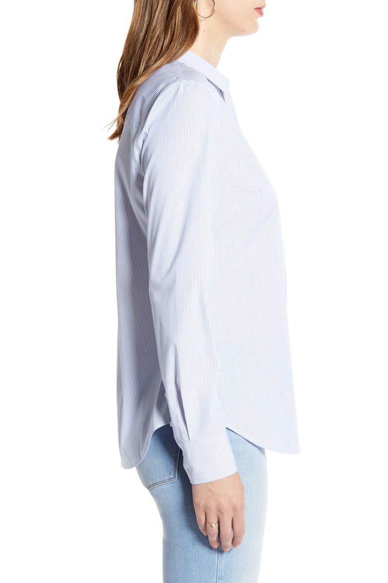 Button-Up Shirt, Alternate, color, BLUE- WHITE SHIRT STRIPE