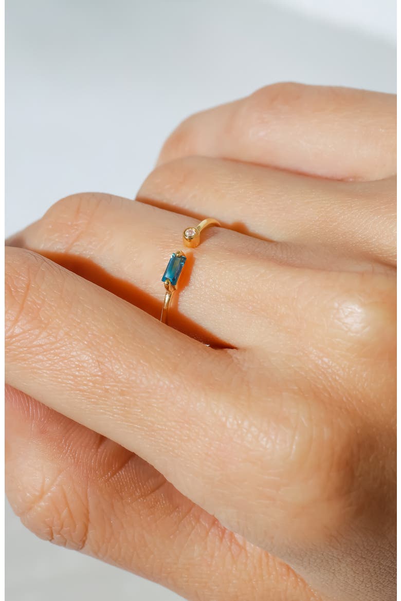 Double Stone Open Band Ring, Alternate, color, BLUE