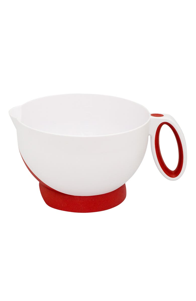 CUISIPRO Deluxe Batter Bowl Mixing With Handle And Measurements, Main, color, Red