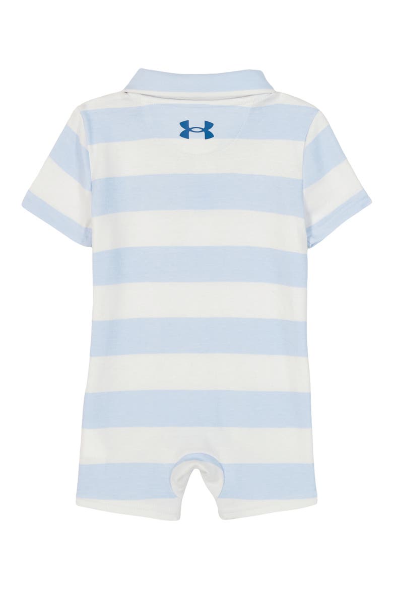 UA Stripe Polo Romper, Alternate, color, WHITE/ BLUE