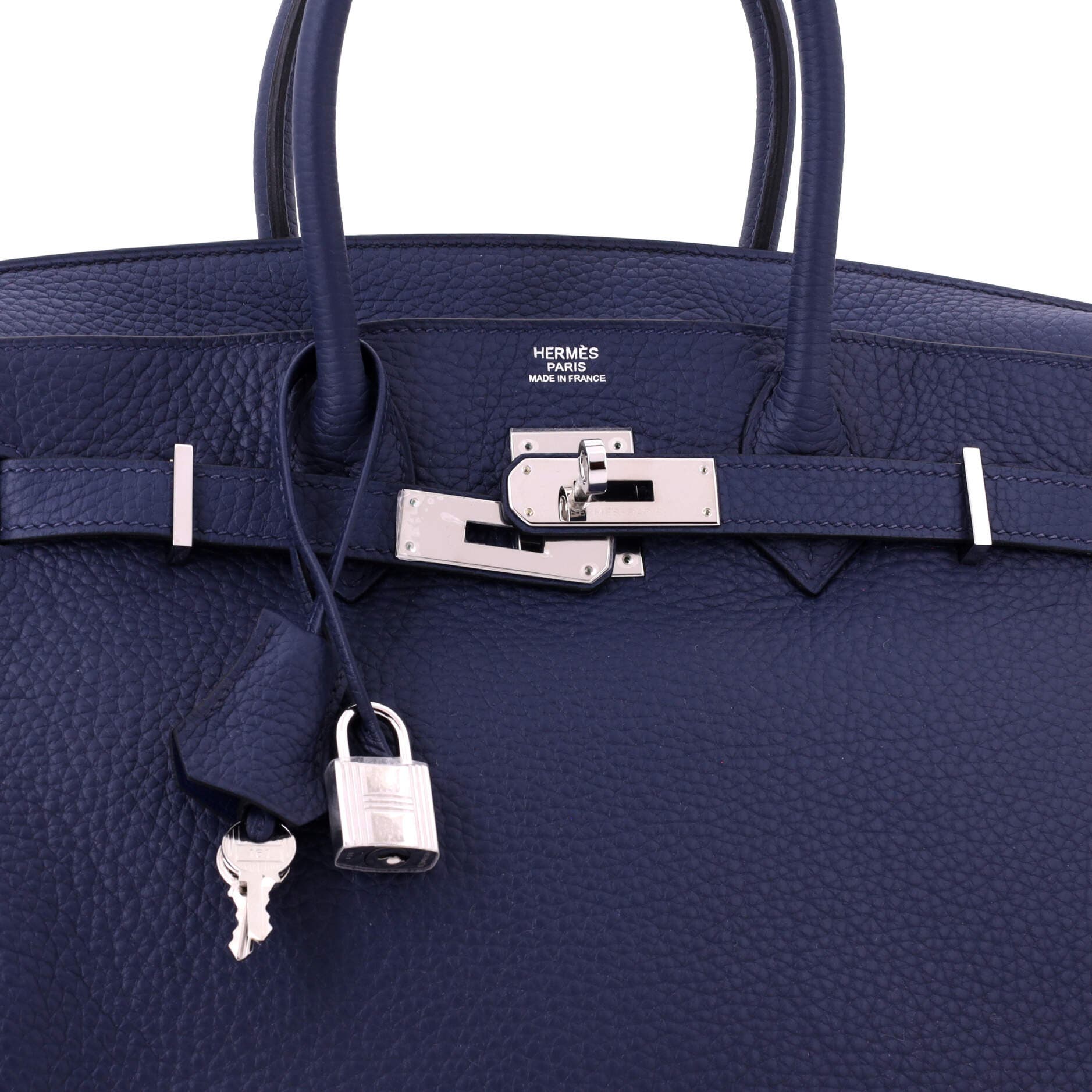 Birkin Handbag Verso Togo with Palladium Hardware 30, Alternate, color, Blue