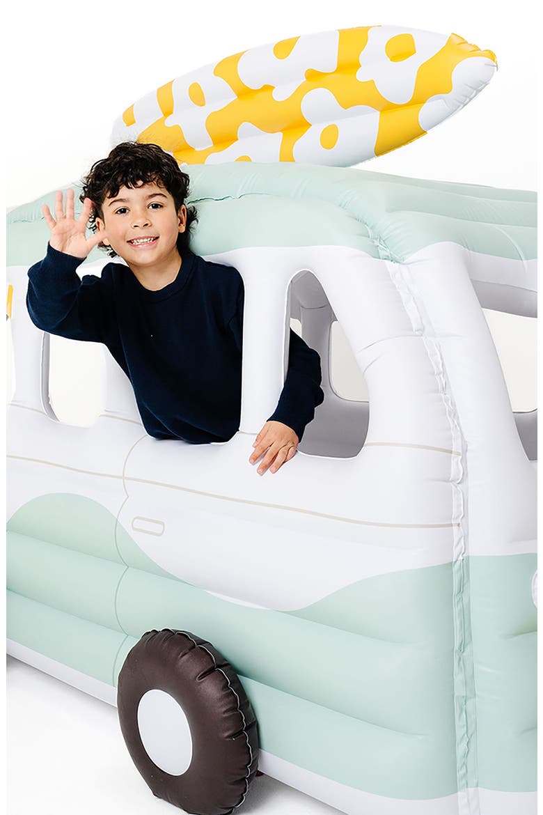 Inflatable Camper Van Play House, Alternate, color, GREEN, WHITE, YELLOW