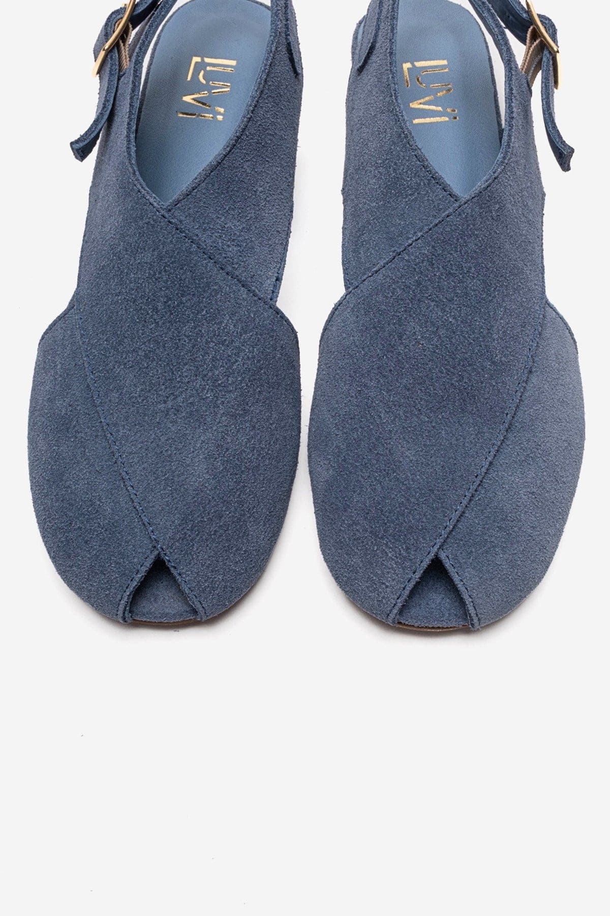 Monaro Leather Sandal, Alternate, color, Denim Suede