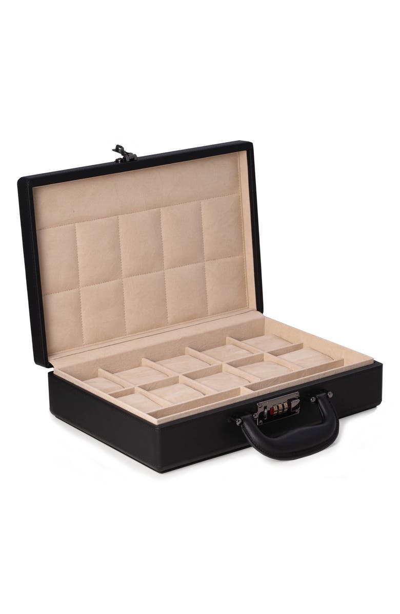 Bey-Berk 10-Piece Watch Box, Alternate, color, Black
