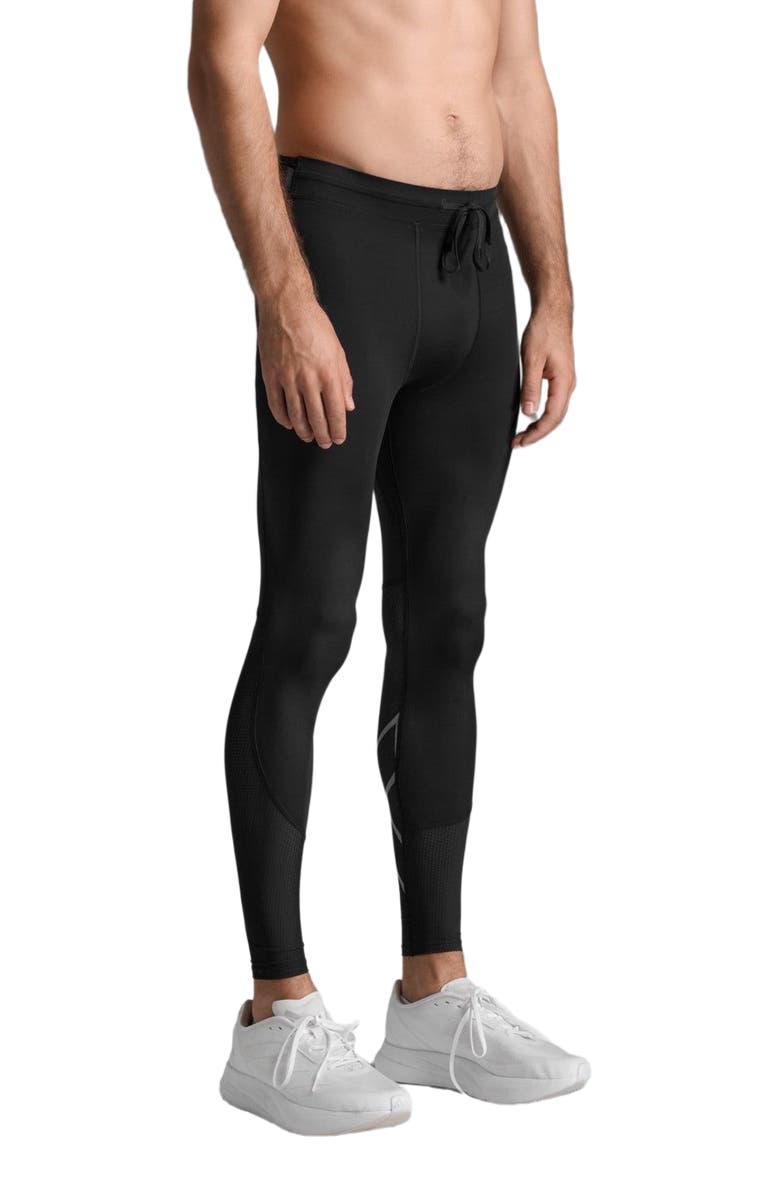 2XU Aero Mesh Compression Tights, Alternate, color, Black/Silver Reflective
