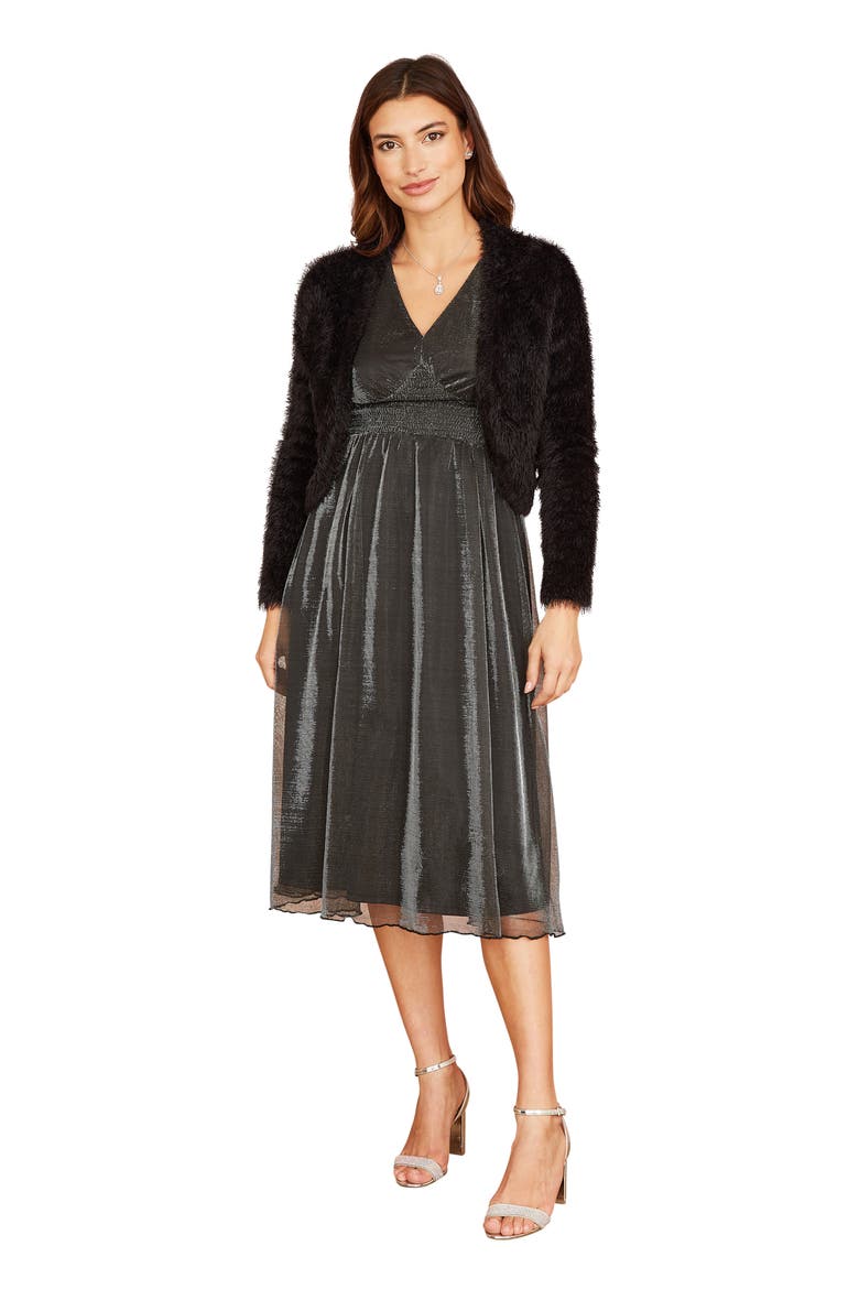 Eyelash Knit Bolero, Alternate, color, Black