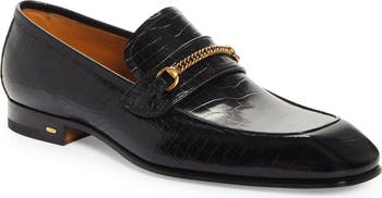 【関税込み】TOM FORD ブラック Bailey クロコ ローファー TOM FORD Bailey Chain Detail Loafer (Men) | Nordstrom
